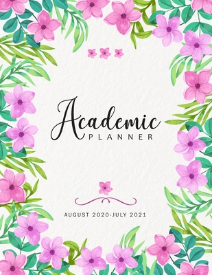 Academic Planner 2020-2021: Watercolor Spring Floral, August