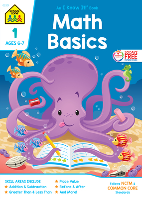 School Zone Math Basics Grade 1 Workbook By School Zone Cover Image