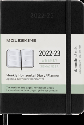 Moleskine 2023 Weekly Horizontal Planner, 18M, Pocket, Black, Hard Cover (3.5 x 5.5) By Moleskine Cover Image