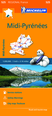Michelin Regional Maps: France: MIDI-Pyrénées Map 525 By Michelin Cover Image