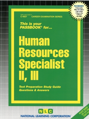 Human Resources Specialist II, III: Passbooks Study Guide (Career Examination Series) Cover Image