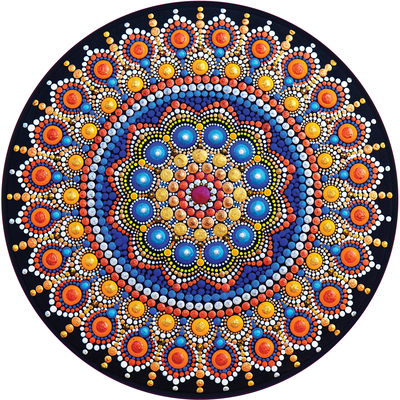 Magical Mandala 1000 Piece Round Jigsaw Puzzle Cover Image