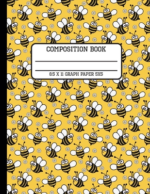 Composition Book Graph Paper 5x5: Cute Bumblebee Insect Back to School Quad Writing Notebook for Students and Teachers in 8.5 x 11 Inches By Full Spectrum Publishing Cover Image