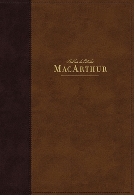 Nbla Biblia de Estudio Macarthur, Leathersoft, Café, Interior a DOS Colores By John F. MacArthur (Editor), Vida Cover Image