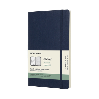 Moleskine 2021-2022 Weekly Planner, 18M, Large, Sapphire Blue, Soft Cover (5 x 8.25) Cover Image