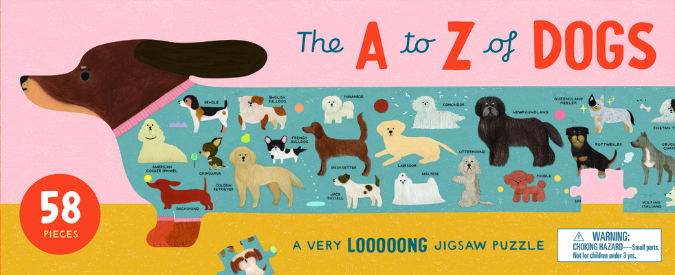 The A to Z of Dogs 58 Piece Puzzle: A Very Looooong Jigsaw Puzzle (Magma for Laurence King) Cover Image