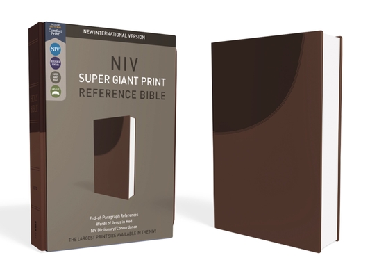 NIV, Super Giant Print Reference Bible, Imitation Leather, Brown, Red Letter Edition Cover Image