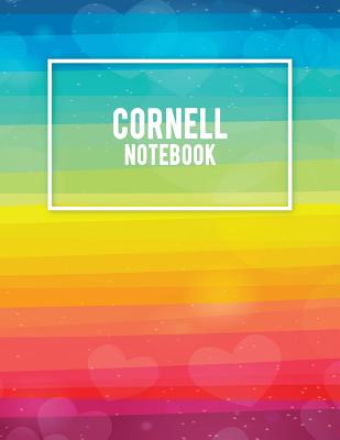 Cornell Notebook: Gay Pride Flag Colorful, Note Taking Notebook, Cornell Note Taking System Book, US Letter 120 Pages Large Size 8.5