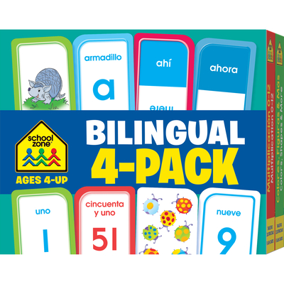 School Zone Bilingual 4-Pack Flash Cards By School Zone Cover Image