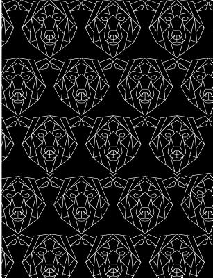 Polygonal Grizzly Bear: Bear Pattern College Ruled Line Notebook By Jen Sterling Cover Image