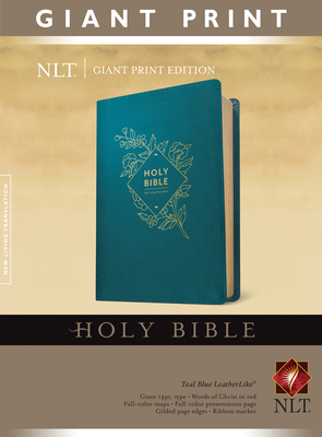 Holy Bible, Giant Print NLT (Red Letter, Leatherlike, Teal Blue) By Tyndale (Created by) Cover Image