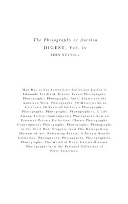 Photography At Auction Digest: Volume IV Cover Image