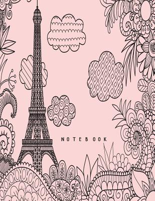 Notebook: Eiffel tower in london on pink cover and Dot Graph Line Sketch pages, Extra large (8.5 x 11) inches, 110 pages, White Cover Image