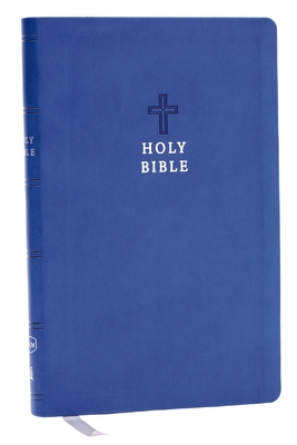 NKJV Holy Bible, Value Ultra Thinline, Blue Leathersoft, Red Letter, Comfort Print Cover Image