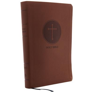 KJV, Reference Bible, Giant Print, Imitation Leather, Brown, Red Letter Edition By Thomas Nelson Cover Image
