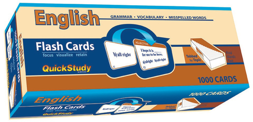 English Flash Cards (1000 Cards): A Quickstudy Reference Tool Cover Image