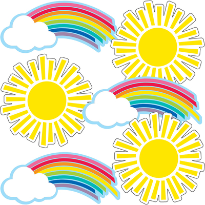 Hello Sunshine Rainbows & Suns Cutouts By Melanie Ralbusky (Illustrator) Cover Image