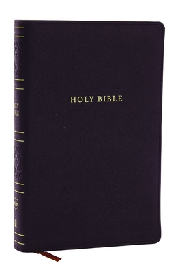 NKJV Personal Size Large Print Bible with 43,000 Cross References, Black Leathersoft, Red Letter, Comfort Print (Thumb Indexed) Cover Image