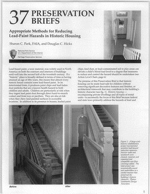 Appropriate Methods for Reducing Lead-Paint Hazards in Historic Housing By Sharon C. Park, Douglas C. Hicks Cover Image