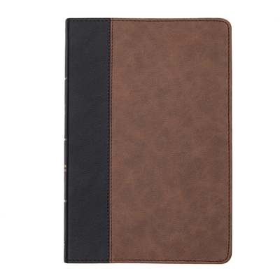 CSB Large Print Thinline Bible, Black/Brown LeatherTouch Cover Image