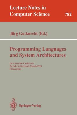 Cover for Programming Languages and System Architectures