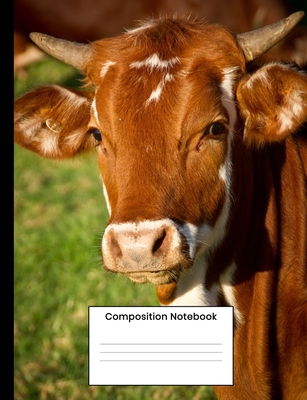 Composition Notebook: Cool Cow Composition Book 110 Wide Ruled Writing Pages For Men Women Kids Cover Image