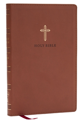 NKJV Holy Bible, Ultra Thinline, Brown Leathersoft, Red Letter, Comfort Print Cover Image