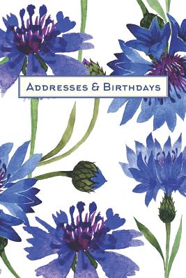 Addresses & Birthdays: Watercolor Blue Carnations Cover Image