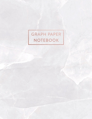 Graph Paper Notebook: White Quartz Marble - 8.5 x 11 - 5 x 5 Squares per inch - 100 Quad Ruled Pages - Cute Graph Paper Composition Notebook Cover Image