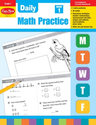 Daily Math Practice, Grade 1 Teacher Edition By Evan-Moor Corporation Cover Image