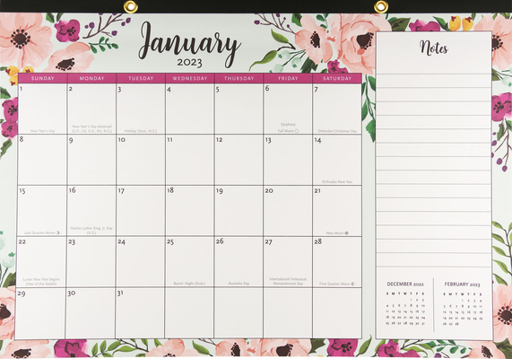 2023 Floral Desk Planner and Wall Calendar (11'' X 17'')  Cover Image