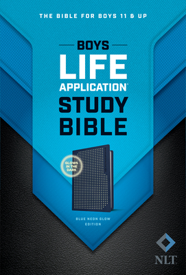 NLT Boys Life Application Study Bible, Tutone (Leatherlike, Blue/Neon/Glow) Cover Image