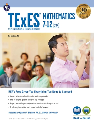 TExES Mathematics 7-12 (235) Book + Online (Texes Teacher Certification Test Prep) Cover Image
