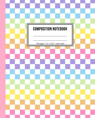 Composition Notebook: Rainbow Checkered Notebook For Girls Cover Image