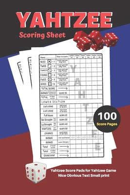 yahtzee scoring sheet v 1 yahtzee score pads for yahtzee game nice obvious text small print yahtzee score sheets 6 by 9 inch paperback bookpeople