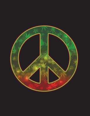 Cornell Notes: Marijuana Leaf Peace Sign Cornell Notebook for High School and University Students: Black Softcover, 8.5