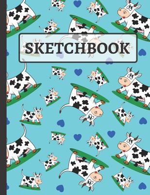 Sketchbook: Cute Cows and Hearts Sketchbook for Kids, Children to Practice Sketching and Creative Doodling By Creative Sketch Co Cover Image