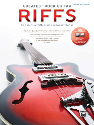 The Greatest Rock Guitar Riffs: Guitar Tab, Book & DVD-ROM Cover Image