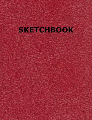 Sketchbook: Red Leather Style Cover for Sketching, Drawing and Doodling By Mjsb Sketchbooks Cover Image