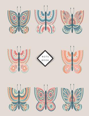 Notebook: Butterfly collection on grey cover and Dot Graph Line Sketch pages, Extra large (8.5 x 11) inches, 110 pages, White pa Cover Image
