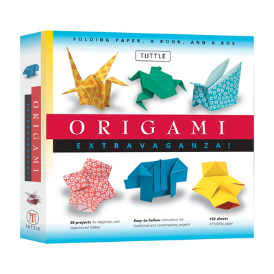 Origami Extravaganza! Folding Paper, a Book, and a Box: Origami Kit Includes Origami Book, 38 Fun Projects and 162 Origami Papers: Great for Both Kids Cover Image