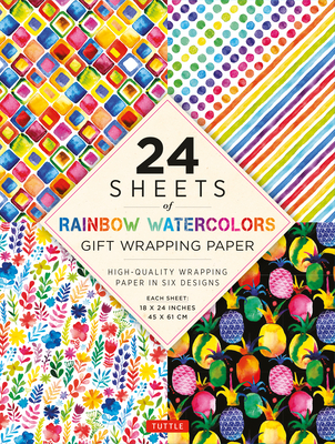 Rainbow Watercolors Gift Wrapping Paper - 24 Sheets: High-Quality 18 X 24 (45 X 61 CM) Wrapping Paper Cover Image