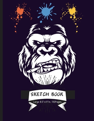 Sketch Book: Black Gorilla Themed Personalized Animals Sketch Book