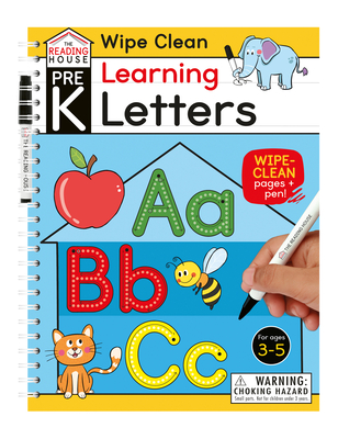 Learning Letters (Pre-K Wipe Clean Workbook): Preschool Wipe Clean Activity Workbook, Ages 3-5, Letter Tracing, Uppercase and Lowercase, First Words, Learning to Write, and Handwriting Practice (The Reading House) Cover Image
