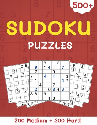 500+ Sudoku Puzzles 200 Medium + 300 Hard: Medium to Hard Level - Sudoku Puzzle Book with Solutions For Adults Large Print - Volume 2 Cover Image