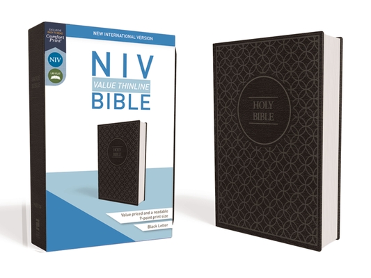 NIV, Value Thinline Bible, Imitation Leather, Gray/Black By Zondervan Cover Image