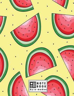 Notebook: watermelon on yellow cover and Dot Graph Line Sketch pages, Extra large (8.5 x 11) inches, 110 pages, White paper, Ske Cover Image