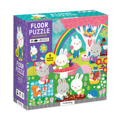 Garden Bunnies 25 Piece Floor Puzzle with Shaped Pieces By Galison Mudpuppy (Created by) Cover Image