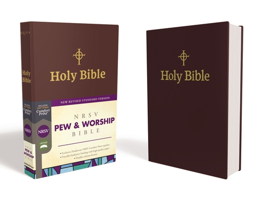 Nrsv, Pew and Worship Bible, Hardcover, Burgundy, Comfort Print By Zondervan Cover Image