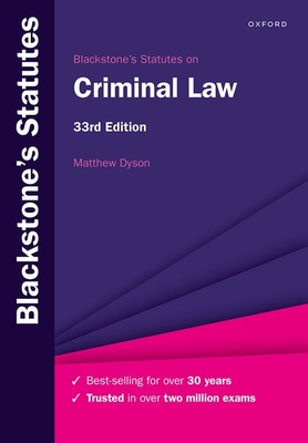 Blackstone's Statutes on Criminal Law Cover Image